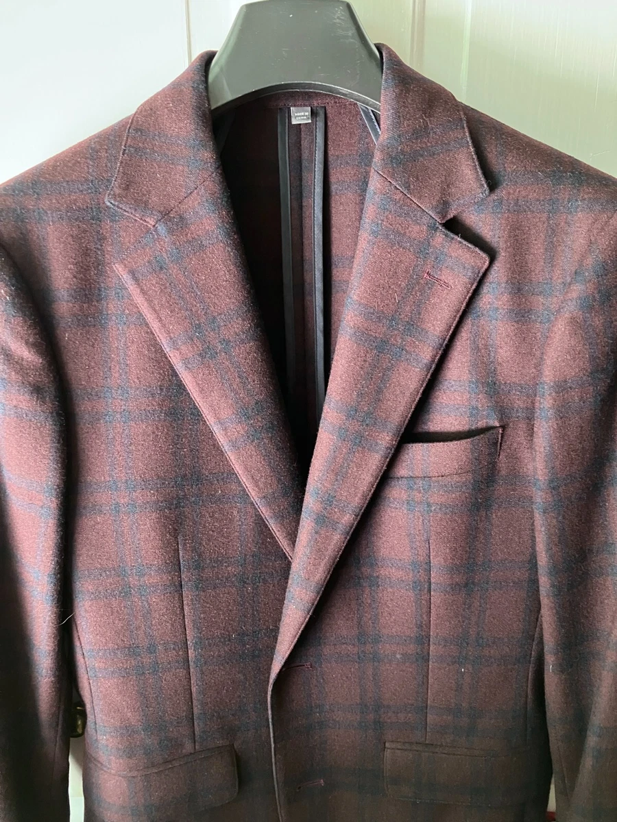 Bonobos Burgundy Plaid Sport Coat 36R eBay