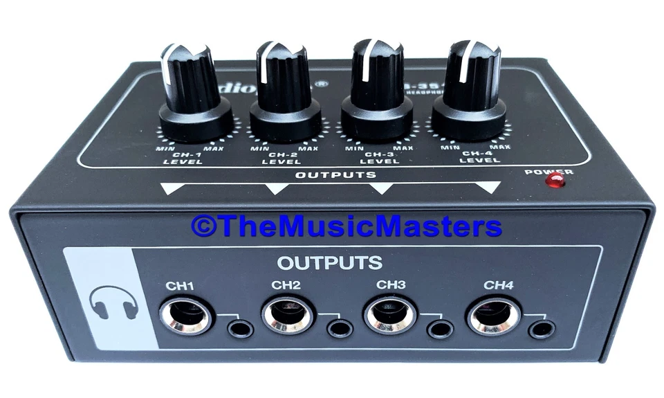 4 Channel HD Stereo HEADPHONE AMPLIFIER MIXER Audio Splitter Pro DJ Home Studio - Image 3 of 4