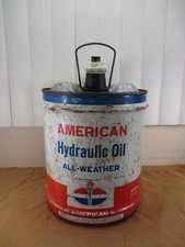 Vintage American Oil AMOCO 5 Gallon Standard Hydraulic Oil Can w/ Handle & Spout