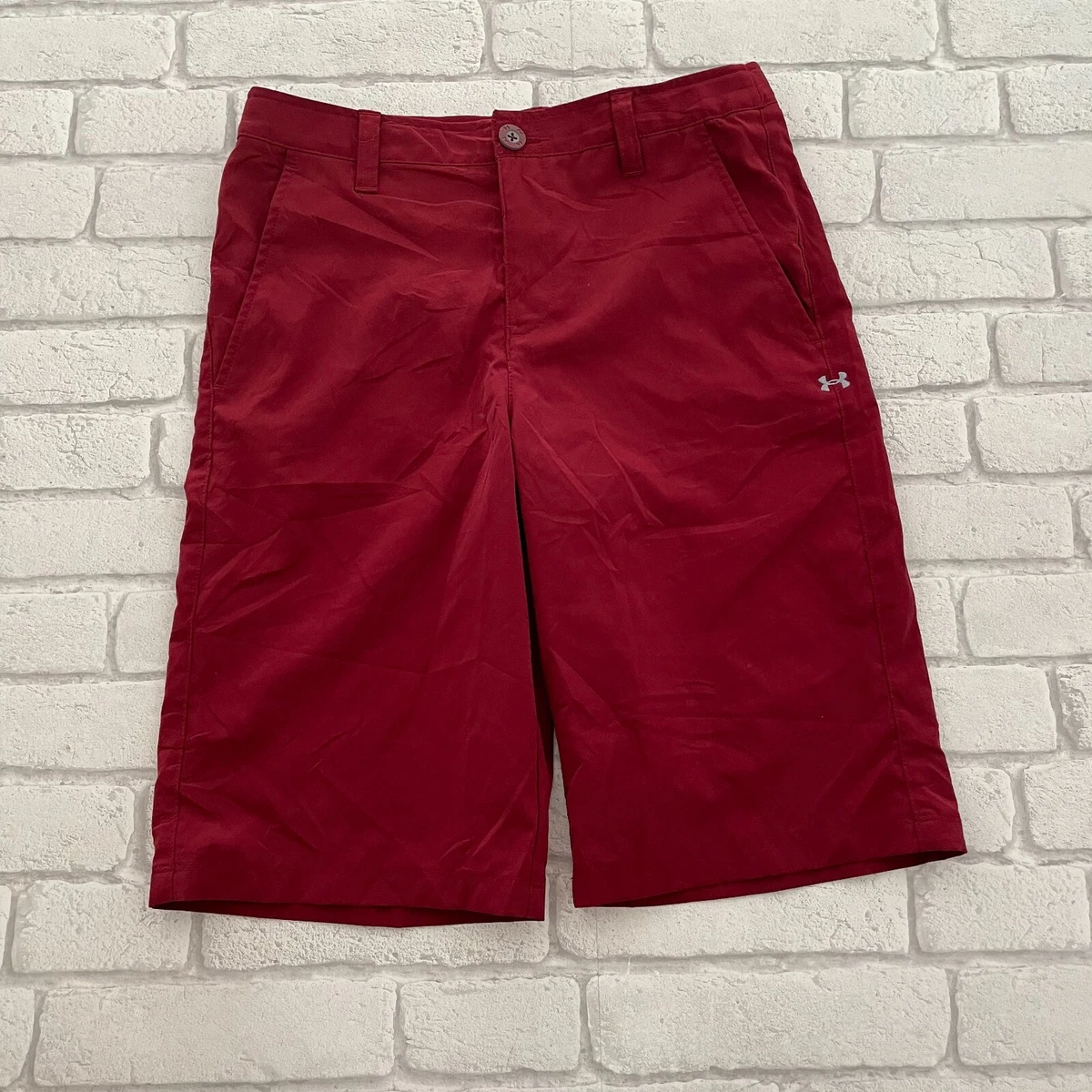 Red under armour store golf shorts