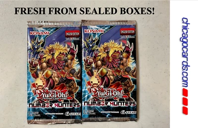 2x YuGiOh TCG Number Hunters 5cd Booster Pack English 1st Edition Factory Sealed - Photo 1/4