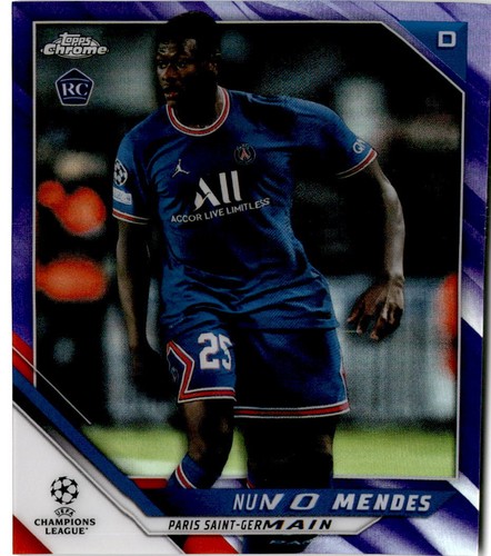 2021-22 Topps Chrome UEFA Champions #22 Nuno Mendes Purple Refractor #/250
