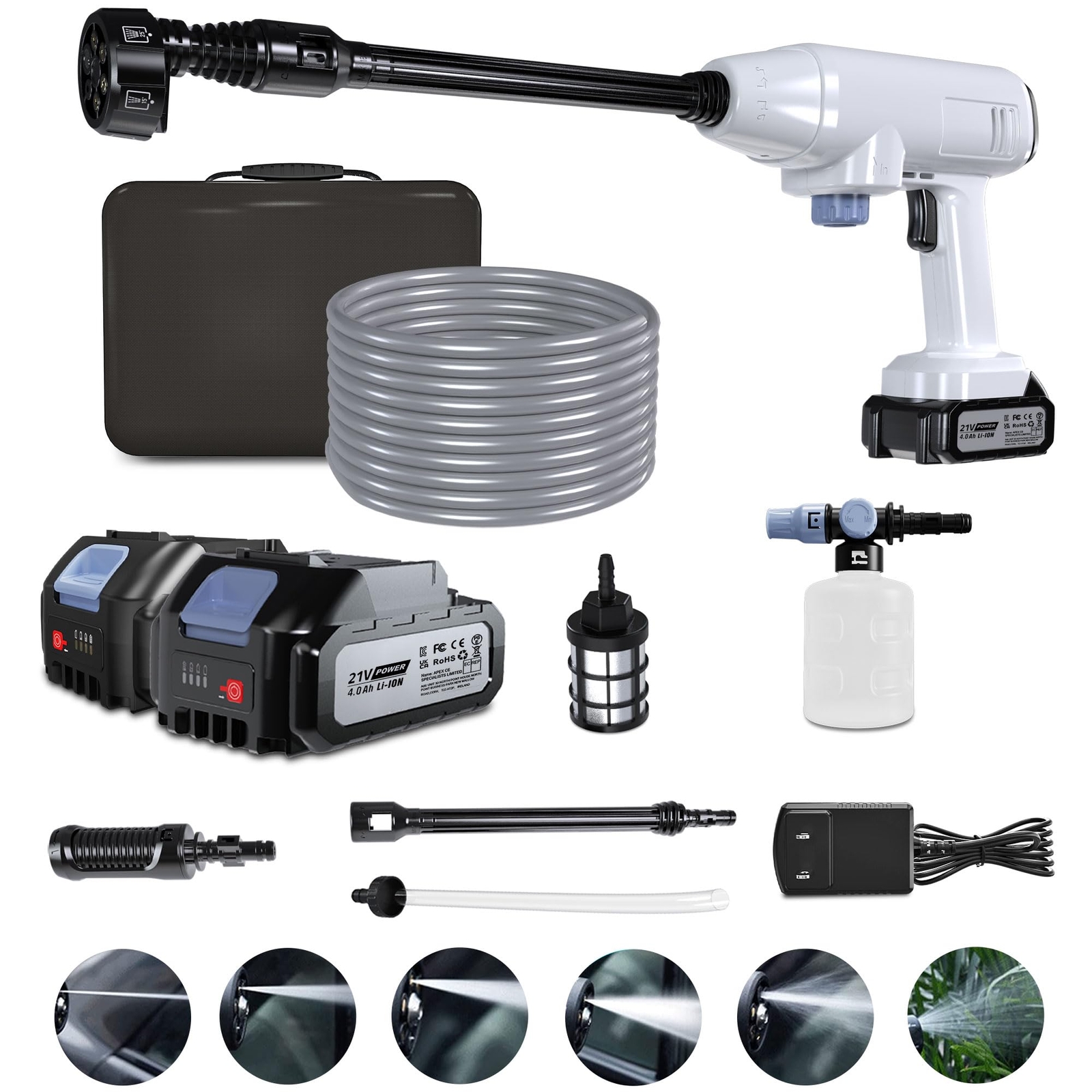 Cordless Portable Pressure Washer with 2 Batteries for Powerful Cleaning