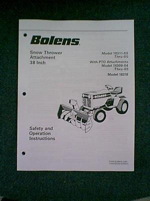 BOLENS 38" SNOWTHROWER ATTACHMENT INSTRUCTION MANUAL 3/80 | eBay