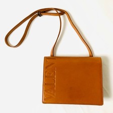 VALENTINO GARAVANI Valentino Garavani Embossed Logo Leather Shoulder Bag Brown C