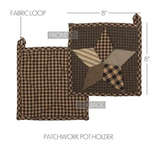 Pot Holder Farmhouse Star Primitive 8x8 Patchwork Kitchen Table Decor VHC Brands