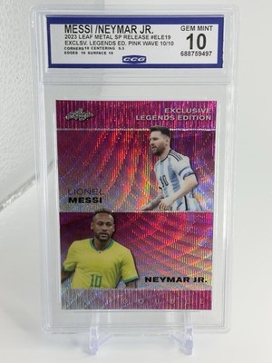 Leaf 2023 Metal SP Messi/Neymar Jr Pink Wave #ELE-19 10/10 CCG 10