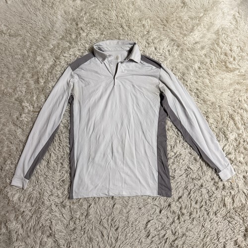 Men’s Small White/Grey EIS Long Sleeve Horseback Riding Show Shirt 