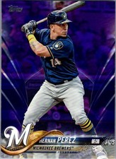 2018 Topps #455 Hernan Perez Toys R Us Purple Milwaukee Brewers