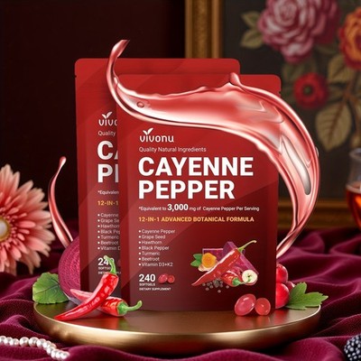 2PCS VivoNu Cayenne Pepper Softgels Metabolism Circulation Support Supplement