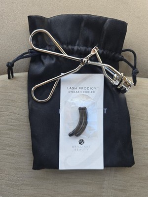 Lash Prodigy Eyelash Curler with Satin Bag & Refill Pads by BRILLIANT BEAUTY