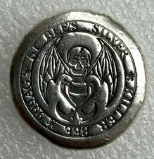 St Bees 999 Silver - 1.89 Troy oz Fine Silver - Skull Bat Pirate Treasure Design