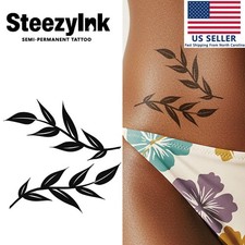 SteezyInk temporary tattoo Leaf Branches last upto 2 weeks 6.5 x 6.5 inch