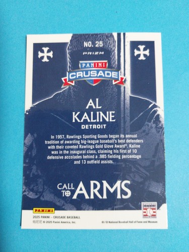 2025 Panini Crusade Al Kaline Call To Arms #23 Silver Prizm Detroit Tigers - Picture 3 of 3