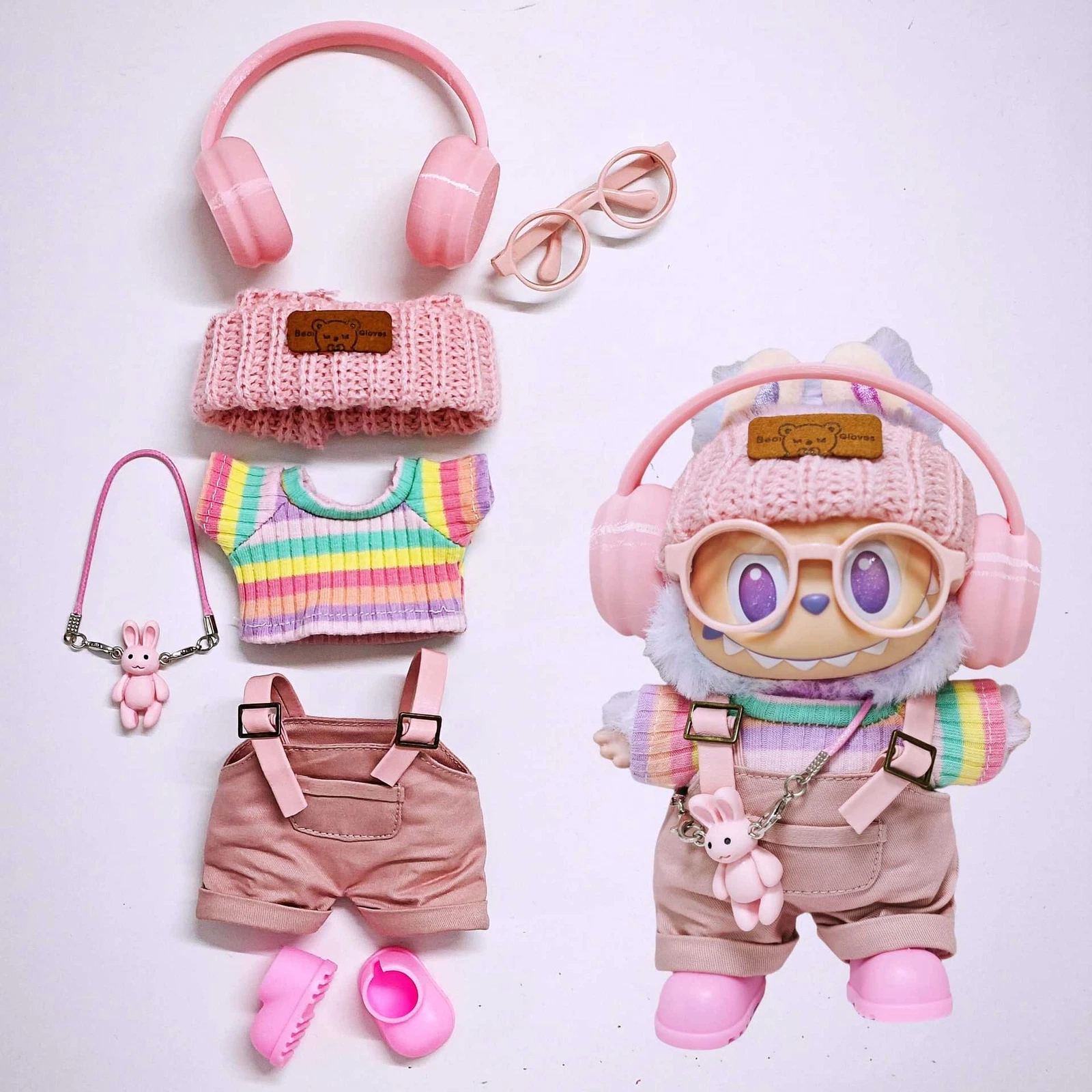 DIY Clothes Set for POP MART LABUBU Plush Monsters Doll Outfit