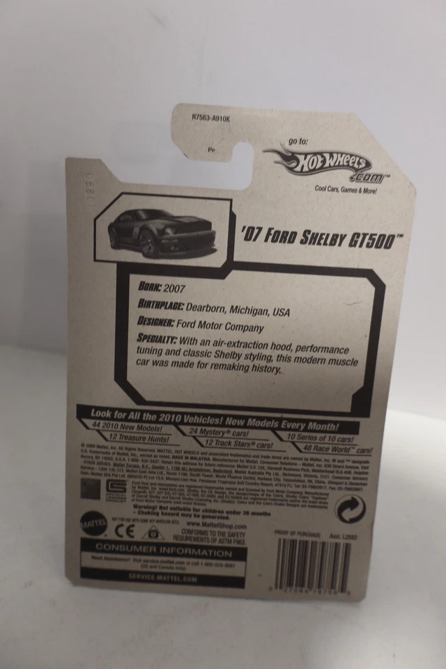 Красный темно-бордовый Ford Shelby GT500 138/240 2007 года выпуска Hot Wheels Faster Than Ever - Изображение 3 из 3