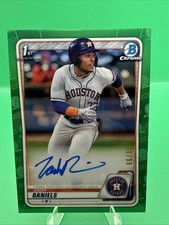 2020 Bowman Draft Chrome Picks Green Refractor 62/99 Zach Daniels Auto Astros