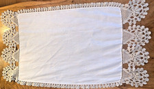 Vintage Dresser Scarf French Lace Crochet 18"x36"