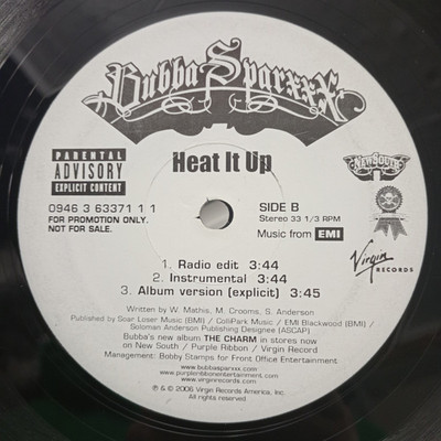 Bubba Sparxxx - Heat It Up (12'', Promo) (Very Good Plus (VG+)) - 3451490886