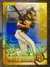 JAMES WOOD 2022 BOWMAN CHROME 1ST GOLD SHIMMER REFRACTOR /50 RC
