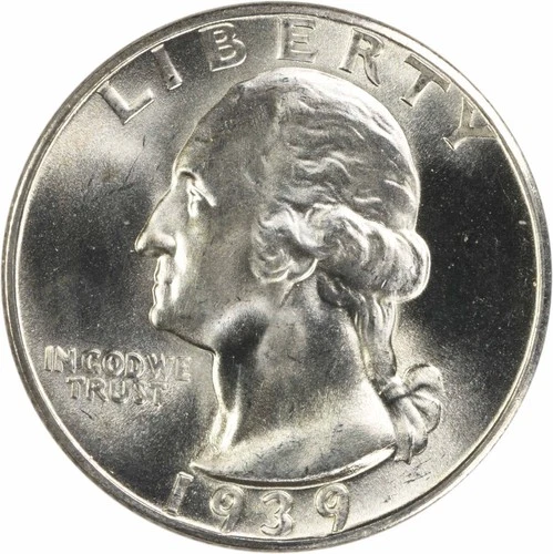 1939-D Washington Silver Quarter Choice BU+ Uncertified #713