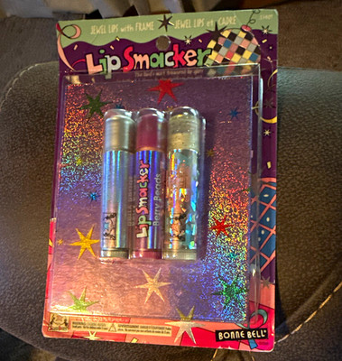 Lip Smackers Jewel Lips Glitter Lip Gloss Set w/ Frame, Clear/Pink rare find