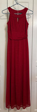 En Focus Studio Long Red Sparkle Formal Prom Dress Fully Lined Sleeveless Size 8