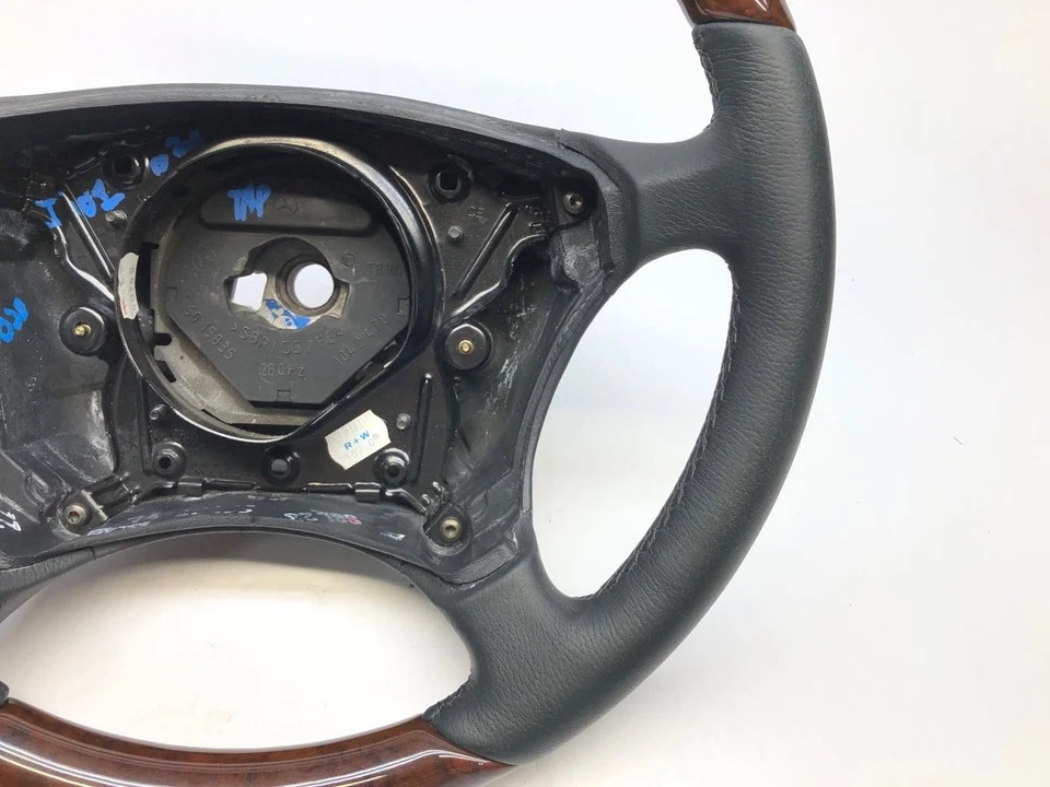 2000 - 2006 Mercedes-Benz CL500 Steering Wheel Four Spoke Woodgrain Leather OEM - Image 4 of 4