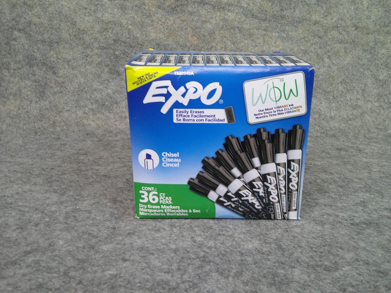 EXPO Dry Erase Markers Low Odor Ink Black Chisel Tip 36 Count