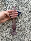 Vintage MCM Fenton Purple Footed Swung Bud Rose Flower Vase