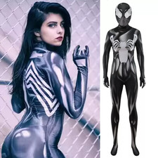 NEW Venom Spider-Women Jumpsuit Girl Cosplay Costume Halloween Party Adult kids