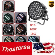 54X3W LED Stage Par Lighting 8 PCS RGBW DMX512 DJ Disco Party Club Strobe Light