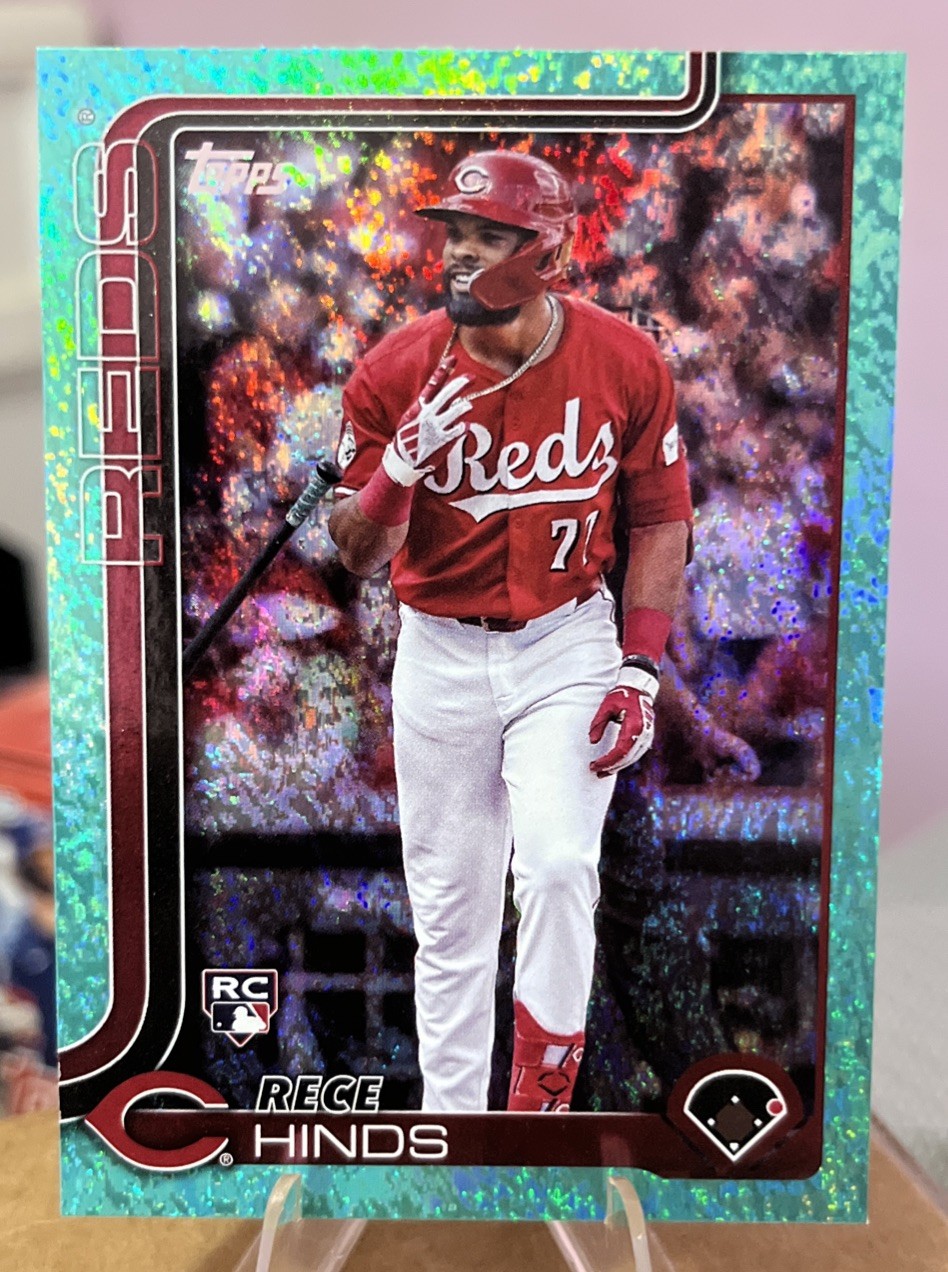 2025 Topps Series 1 - Rece Hinds #217 Aqua Holo Foil (RC)