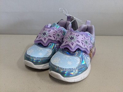 Disney Frozen Toddler Girls Light Up Shoes Size 7 Blue Elsa Anna