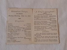 Ancien programme de jeu fille d'un roi 1894