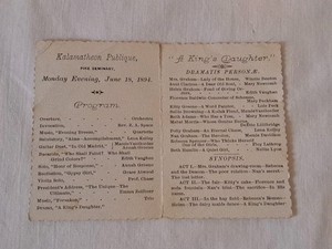 Antique 1894 A King's Daughter Play Program