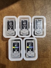 LOT of 5 Virgin Empty Genuine Canon Ink Cartridge Black PG-40 and Color PG-41