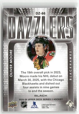 2025-26 Upper Deck #DZ-86 Oliver Moore Dazzlers Black | eBay