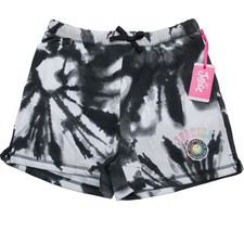 Justice Girls Tie Dye Shorts XL Plus 16 18 Black Gray Lounge Athletic Shorts