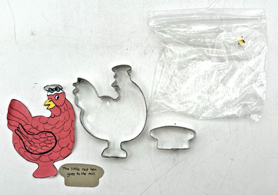 ASM AL MOORHOUSE STAMPED COOKIE CUTTERS LITTLE RED HEN & LOAF OF BREAD