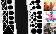 9 Sheets 96 Pcs Nylon Repair Patches Self Adhesive Patch Different Size Black