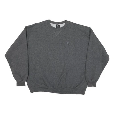 STARTER Sweatshirt Col Rond Gris Mélange Coton Pullover Homme L - Photo 1/4