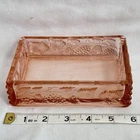 Vtg Westmoreland Beaded Grape Grapevine Pink Glass Dresser Box Base No Cover