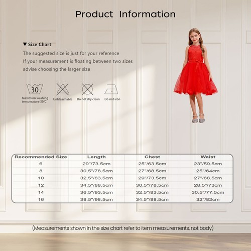 Girls Tulle Dress Wedding Princess Dress Faux Diamonds Flowers Embellished Belt - Picture 35 of 66