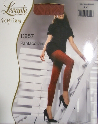 Levante Muster LEGGINGS  E 257  110 DEN  Größe  XL Farbe Chocolate