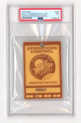 1970 NASA Apollo 13 -  Goddard Space Flight Center Badge Pass - PSA 9 MINT