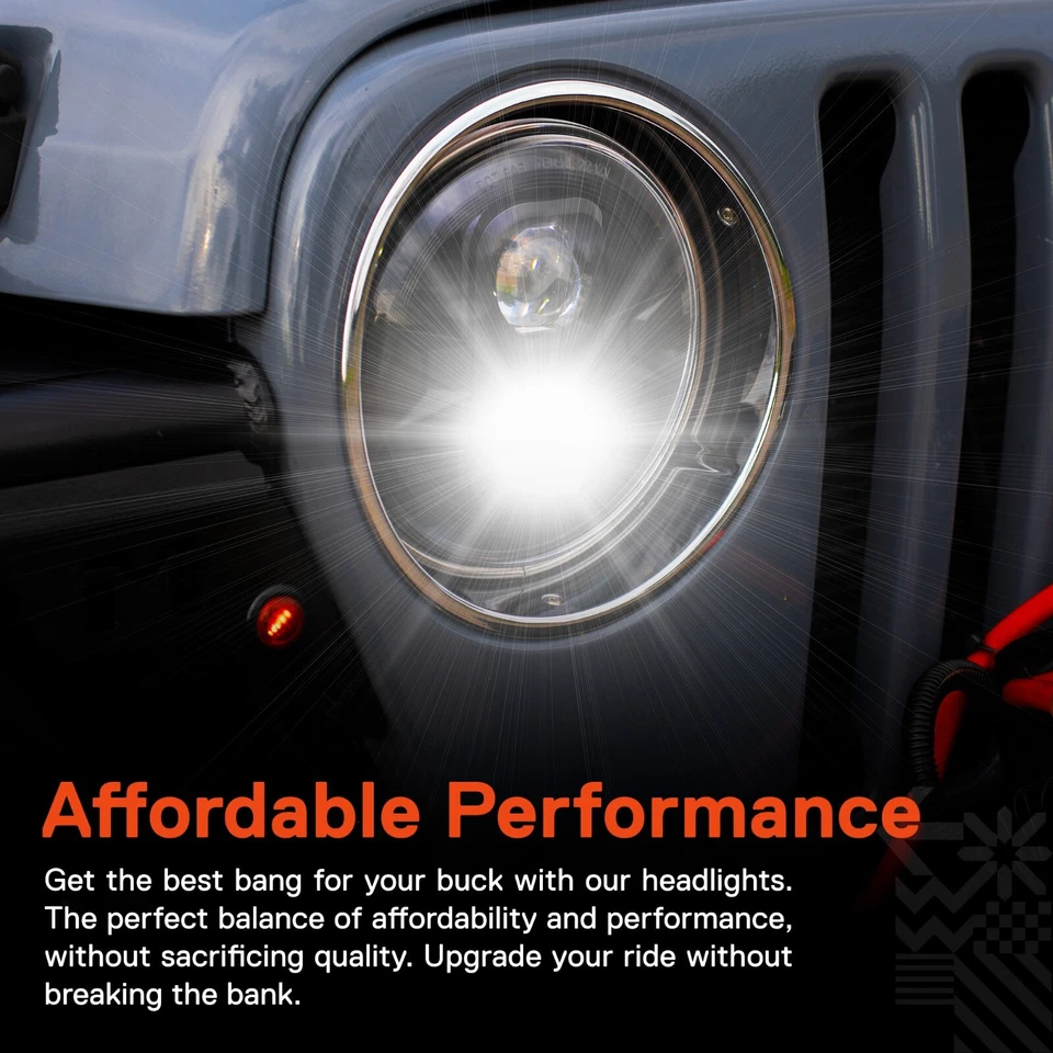 Faros LED H6024 de 7 pulgadas para Jeep Wrangler JK JKU TGJ LJ Chevy - Aprobados por el DOT Foto 4 de 4