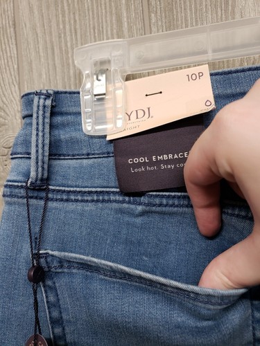 NYDJ Jeans Womens 10 Petite Crop Marilyn Straight Cool Embrace Lift Tuck 30x22 - Picture 15 of 18
