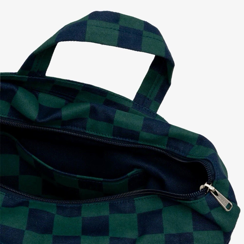 NEW! Baggu HORIZONTAL ZIP DUCK BAG in “Navy Green Check