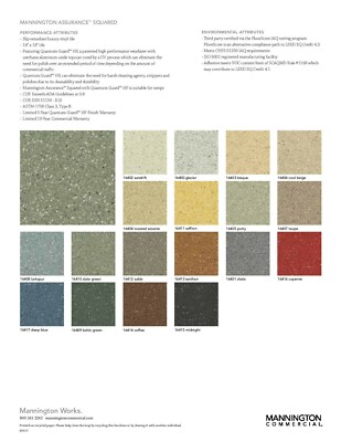Mannington ASSURANCE SQUARED 18 X 18 COMMERCIAL VCT 16400 GLACIER